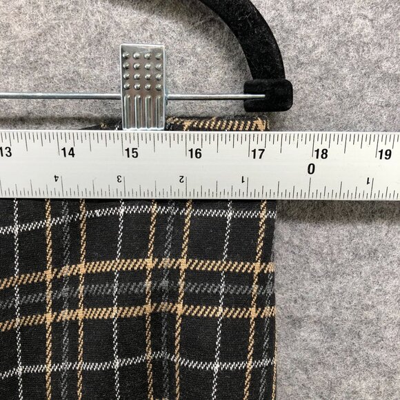 J. Jill Ponte Slim Leg Pants Womens L Brown Plaid Pull On Knit High Rise - Picture 5 of 9